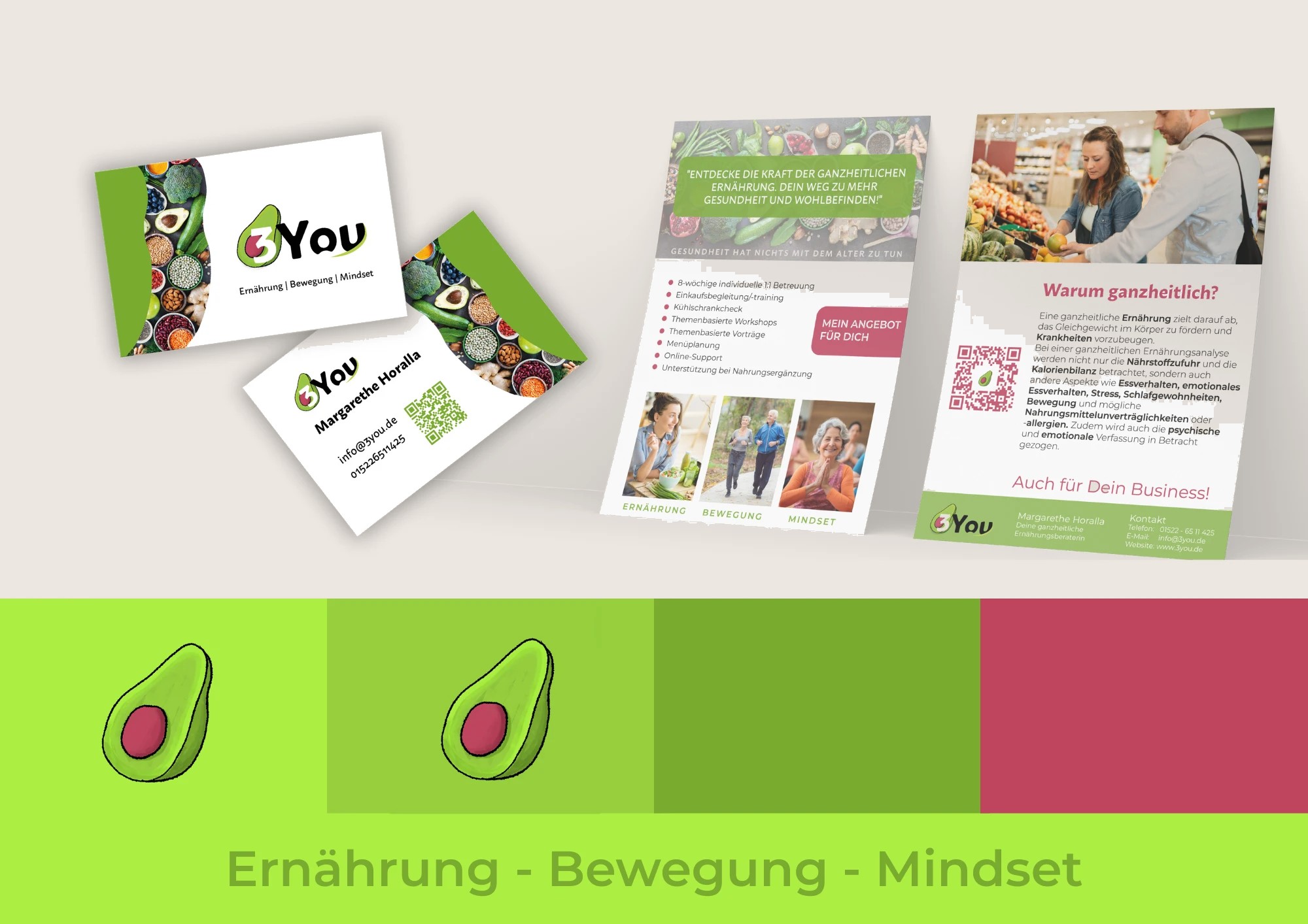 3you Branding mit Visitenkarten und Flyern